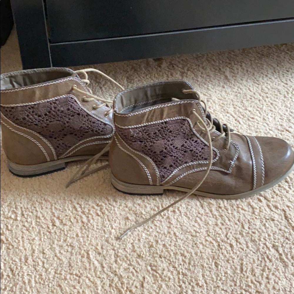 Brown lace boots
